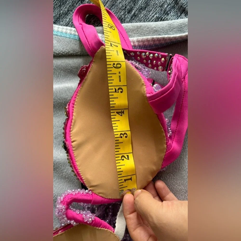 Vibrant Pink Belly Dance Costume - Picture 6 of 7